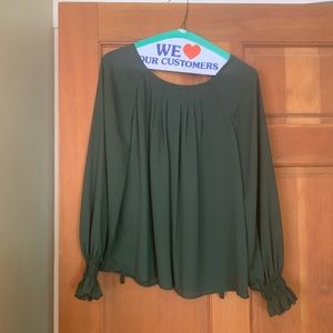 Banana Republic tie back blouse (green size XS)